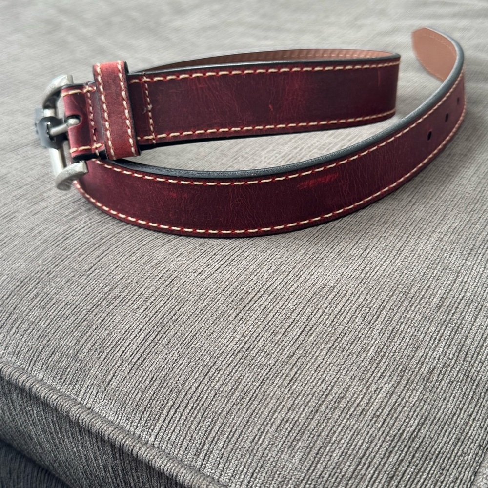 🔥 Allen Edmonds Men’s Cottonwood Red Brown Leather Belt Dress Belt – USA Made